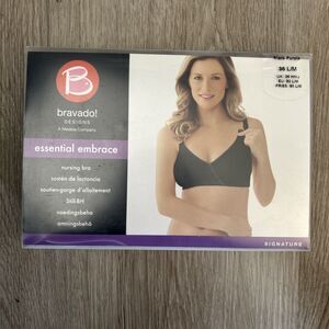 Bravado Designs Essential Embrace Nursing Bra Size 36 L/M 122 Black Purple NEW